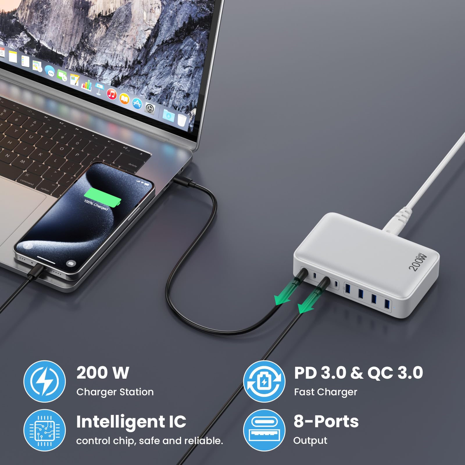 GKUTW multiport desktop setup demonstrates organized workspace.