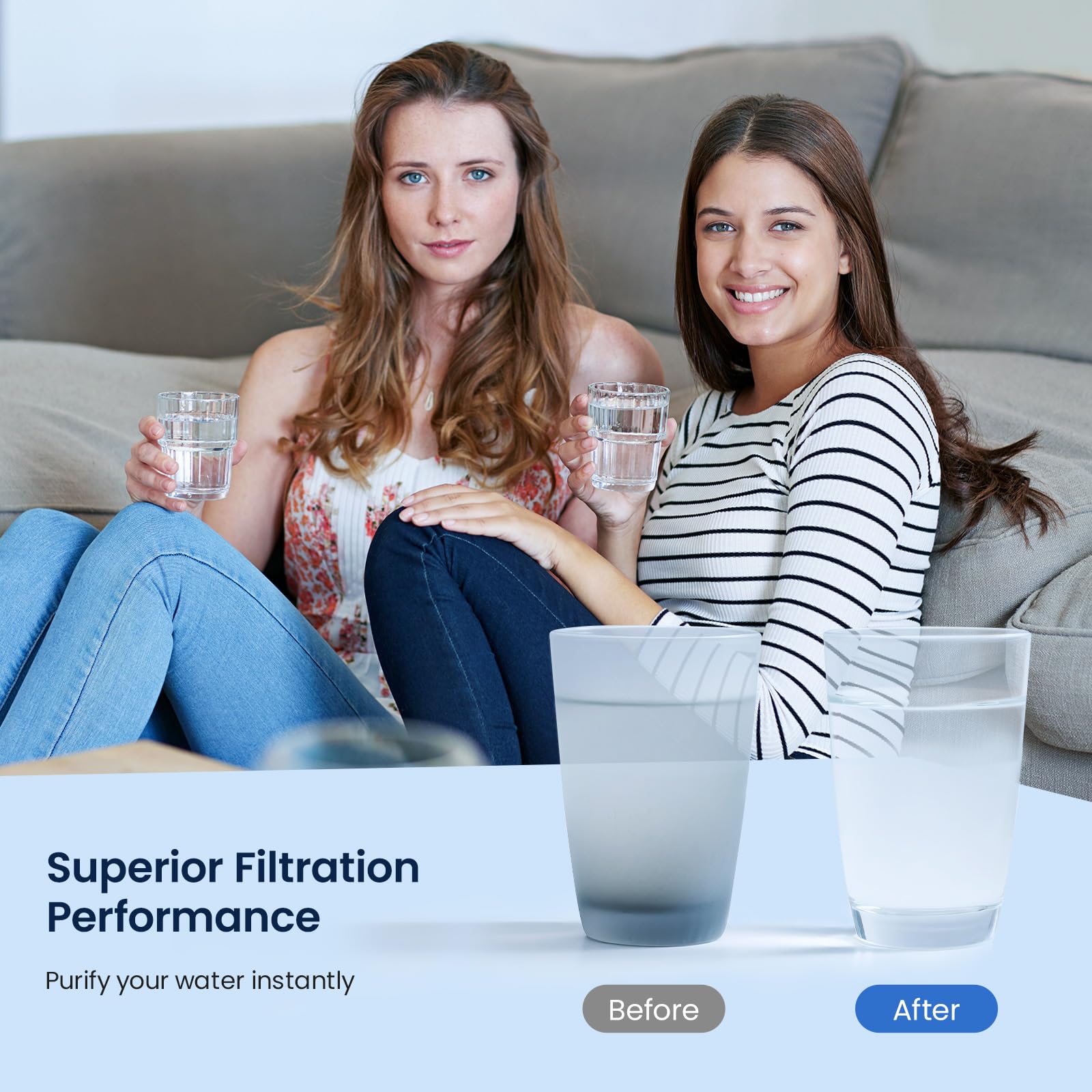 GLACIER FRESH filtered water drop illustrating crisp taste after filtration.