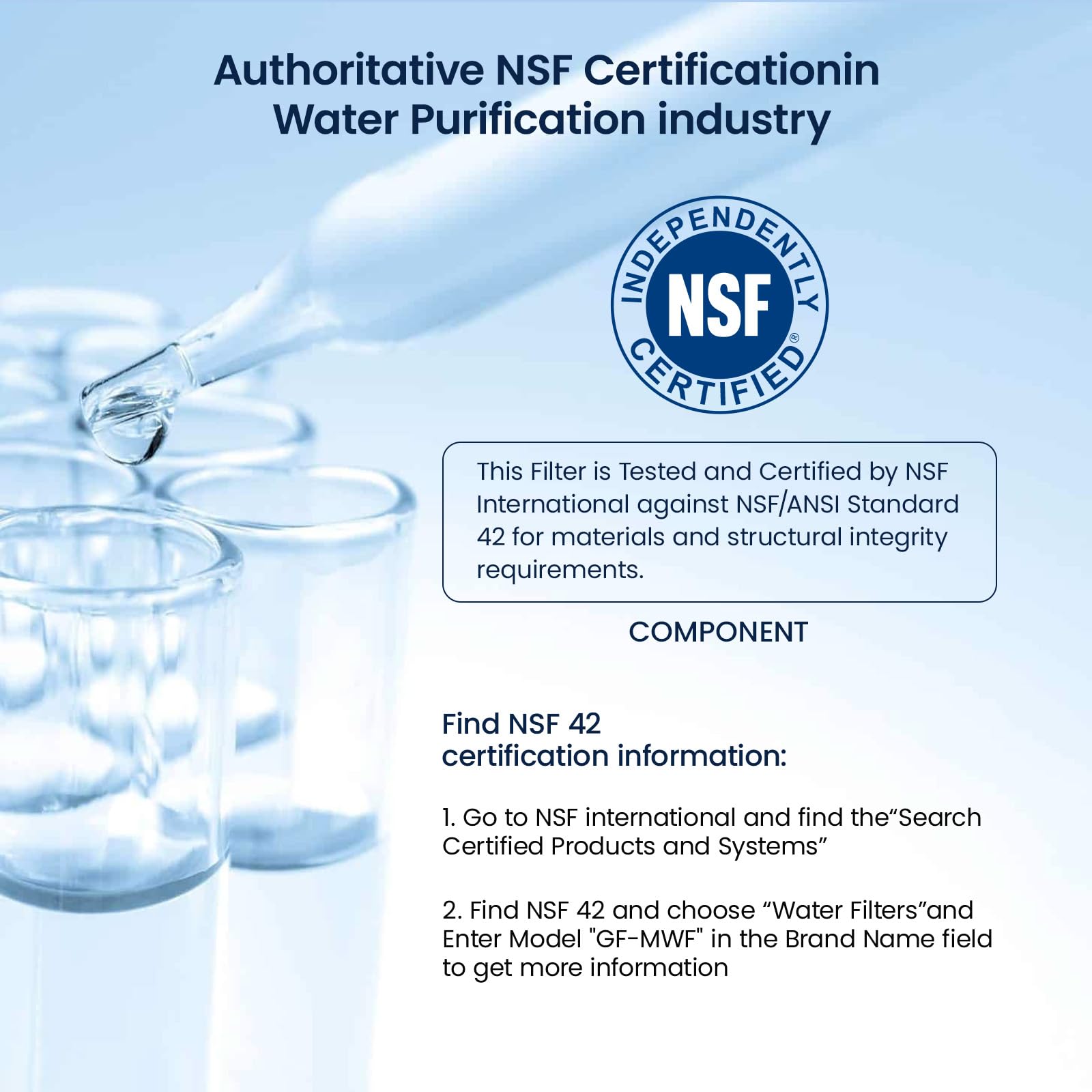 GLACIER FRESH MWF six-month replacement reminder for regular maintenance.