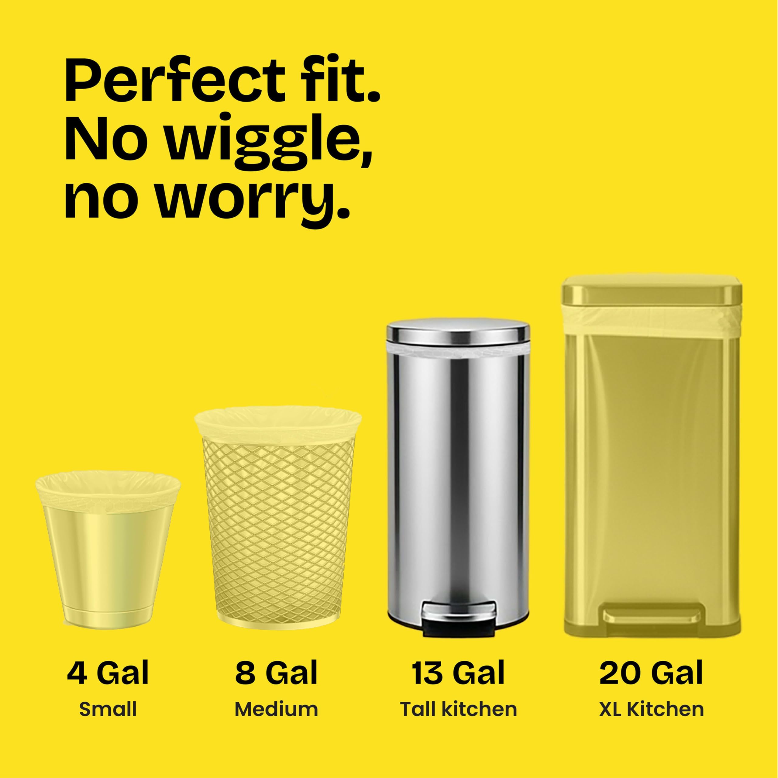 Glad ForceFlex rip-leak protection with double seams reinforces the bottom.