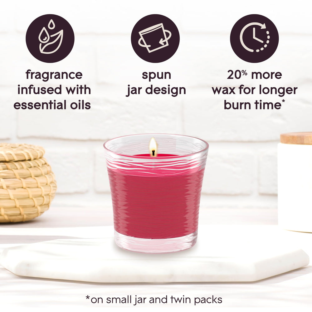 Glade Apple Cinnamon candle jar pack shot suggests value of two-pack