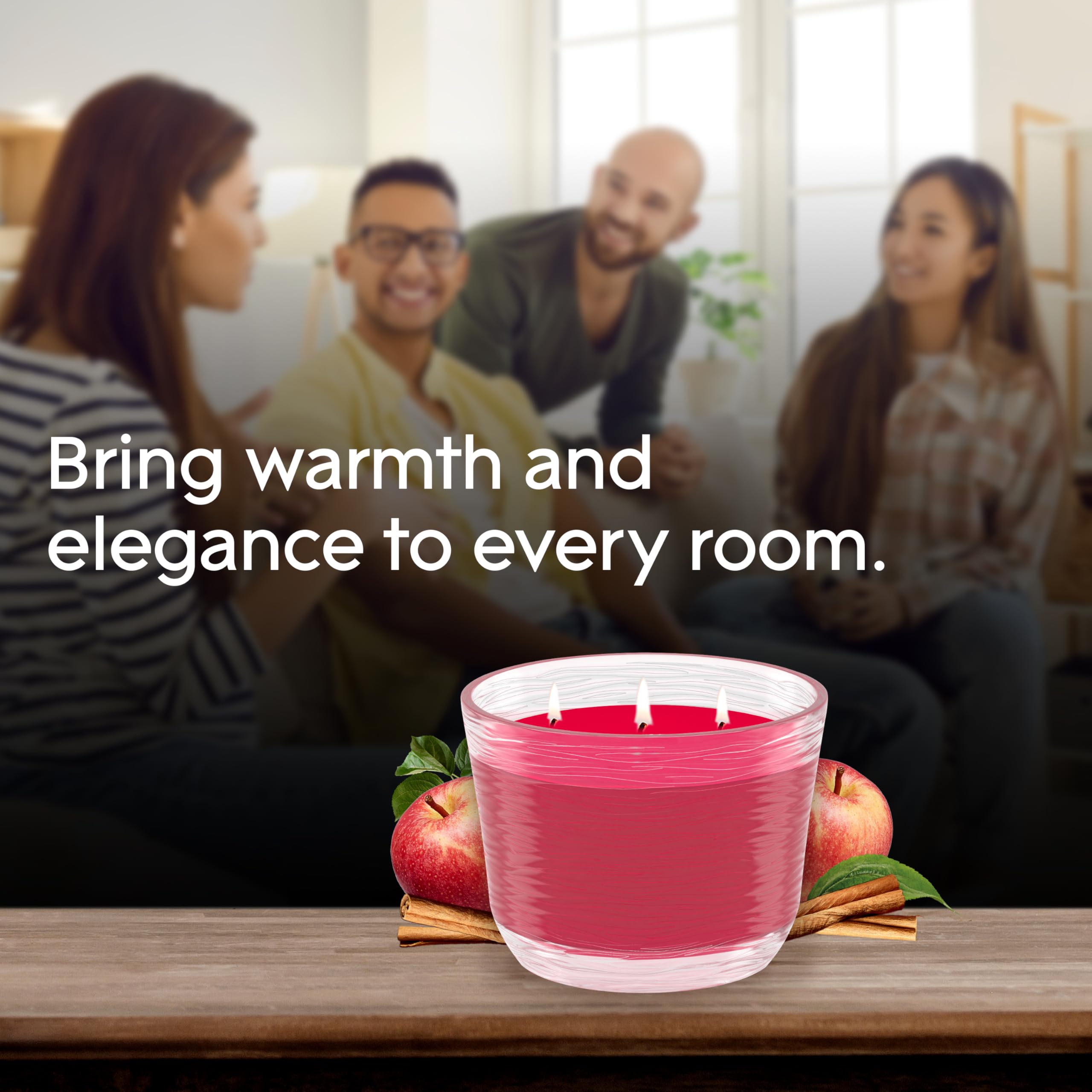Glade Apple Cinnamon jar candle ideal for autumn vibes and gatherings.
