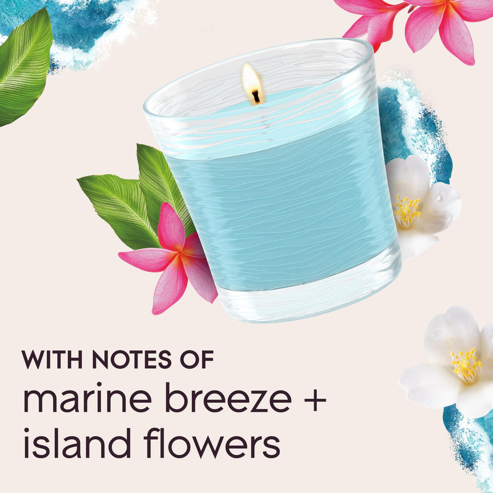 Glade Aqua Waves fragrance notes highlight sea salt and island florals for inspiration.