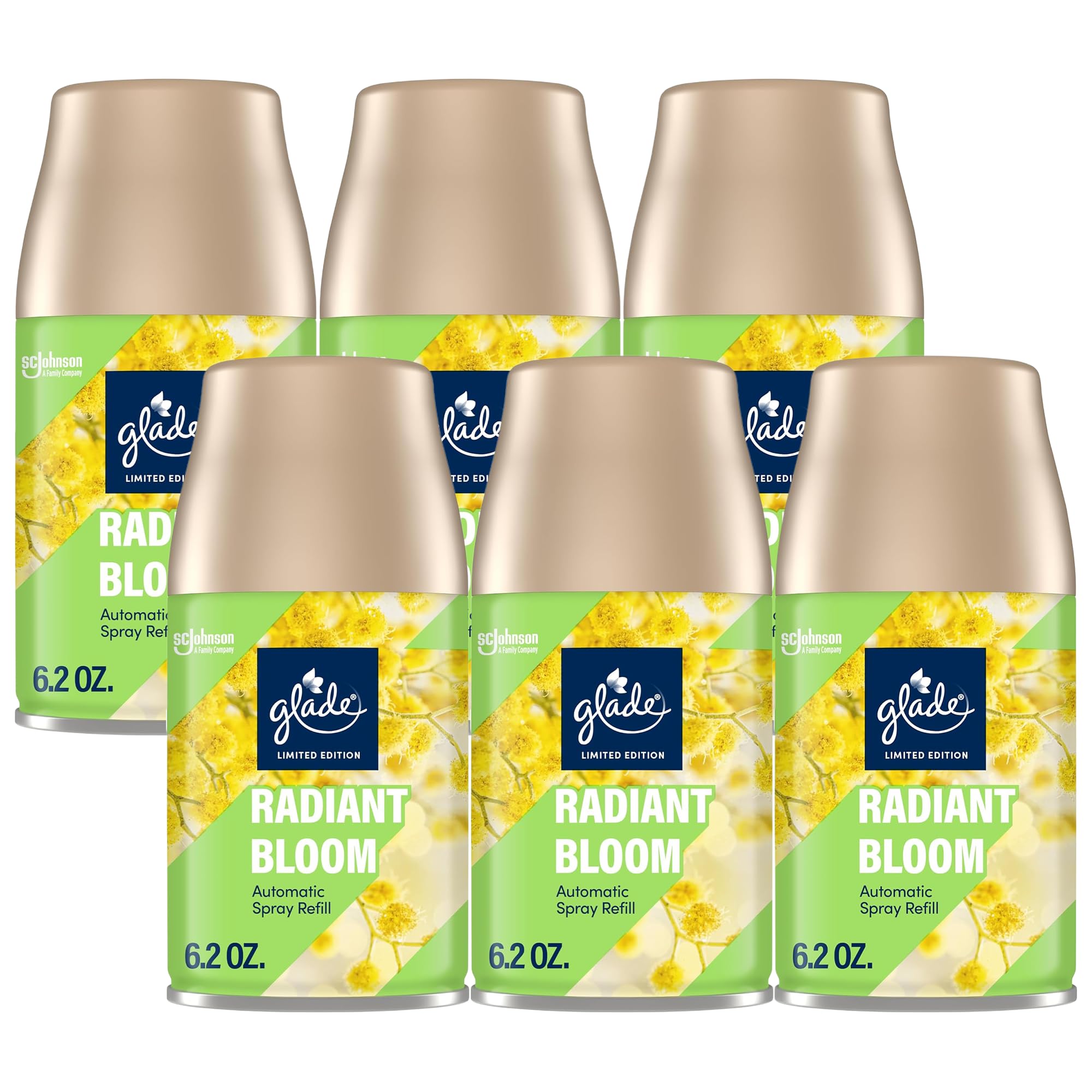 Glade Automatic Spray Refill Radiant Bloom 6.2 oz for effortless fragrance all day