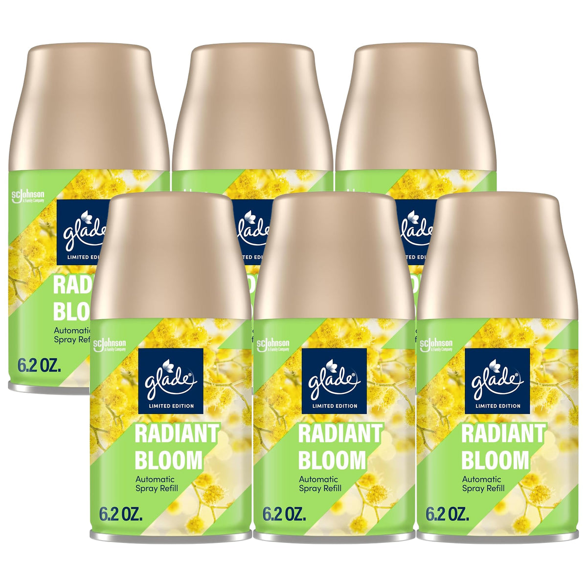 Glade Automatic Spray Refill Radiant Bloom 6.2 oz for effortless fragrance all day