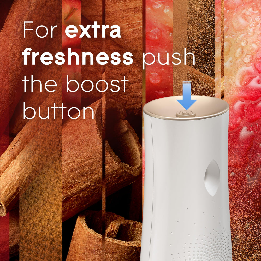 Glade battery-operated air freshener delivering a fresh burst at set intervals.