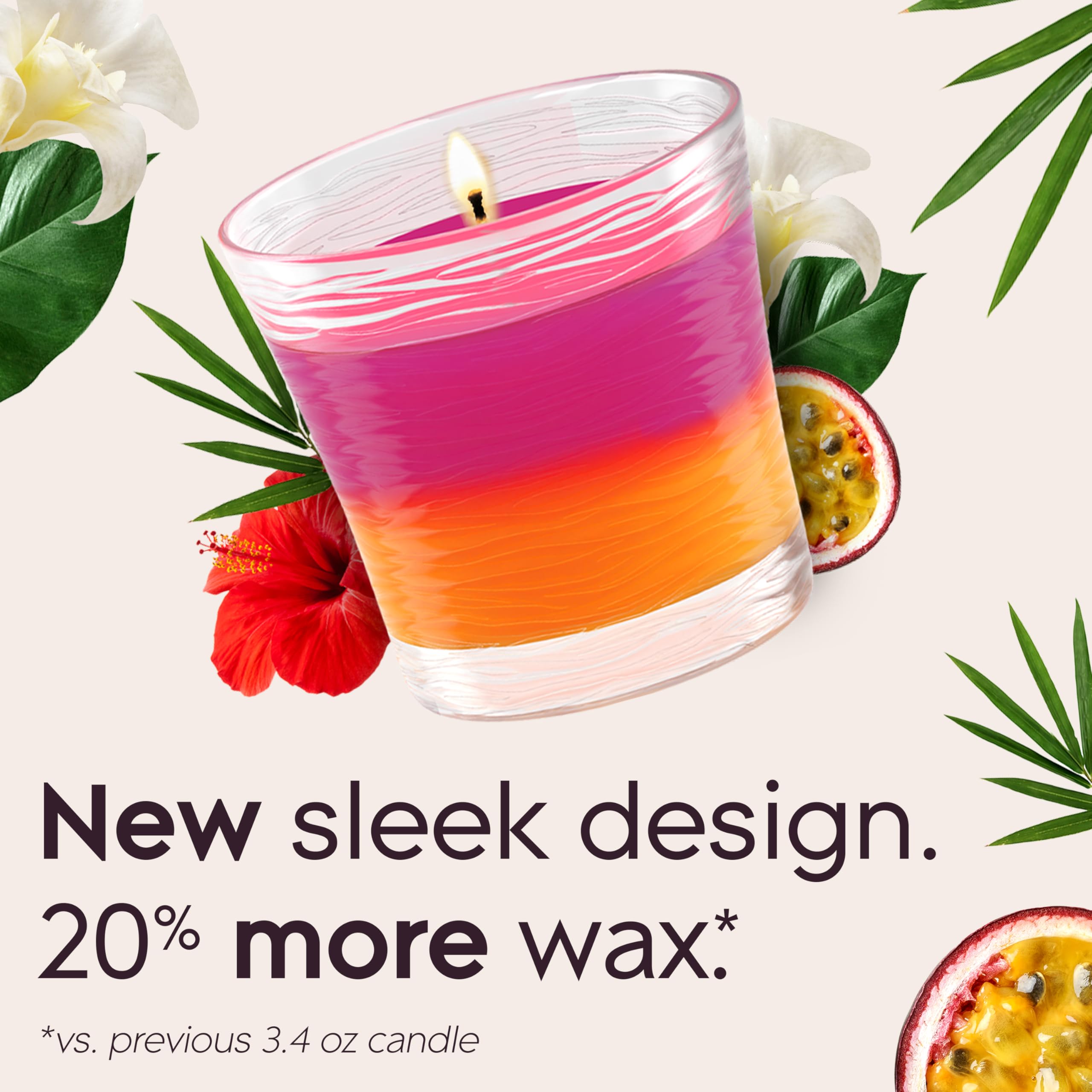 Glade candle side view showing compact jar design for small spaces.