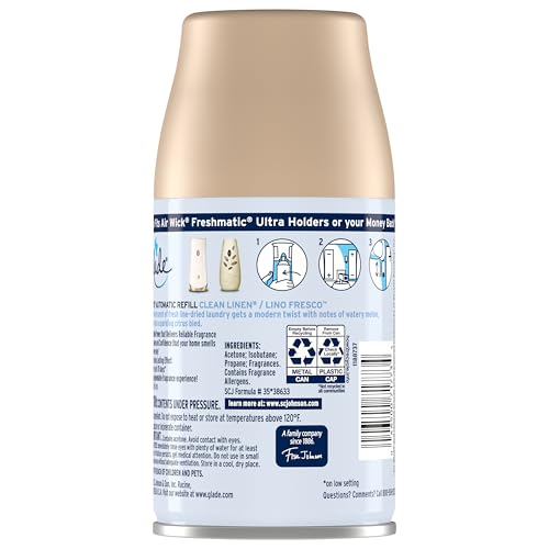 Glade Clean Linen refill bottle ready for quick replacement