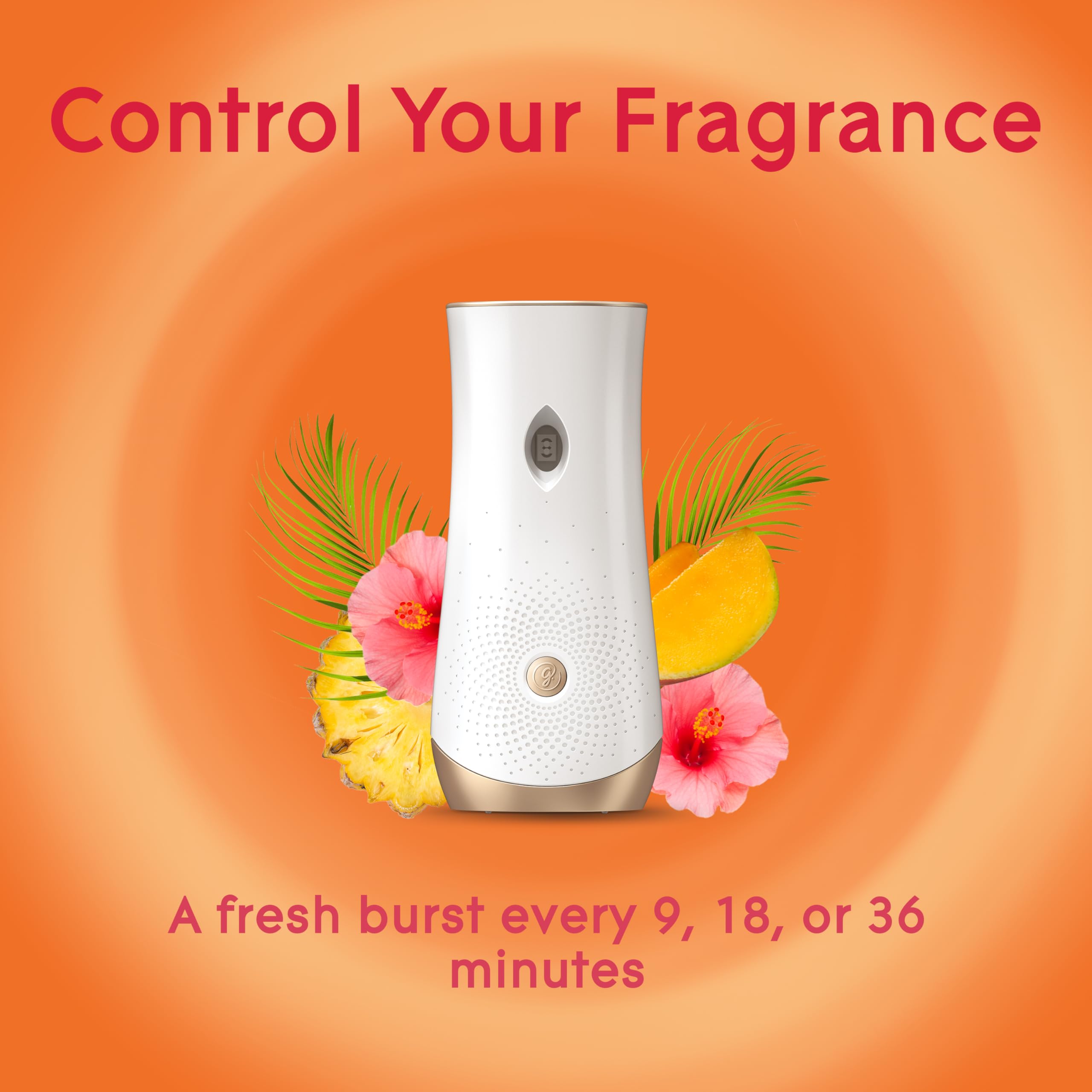 Glade Hawaiian Breeze fragrance notes include pineapple and peach nectar.