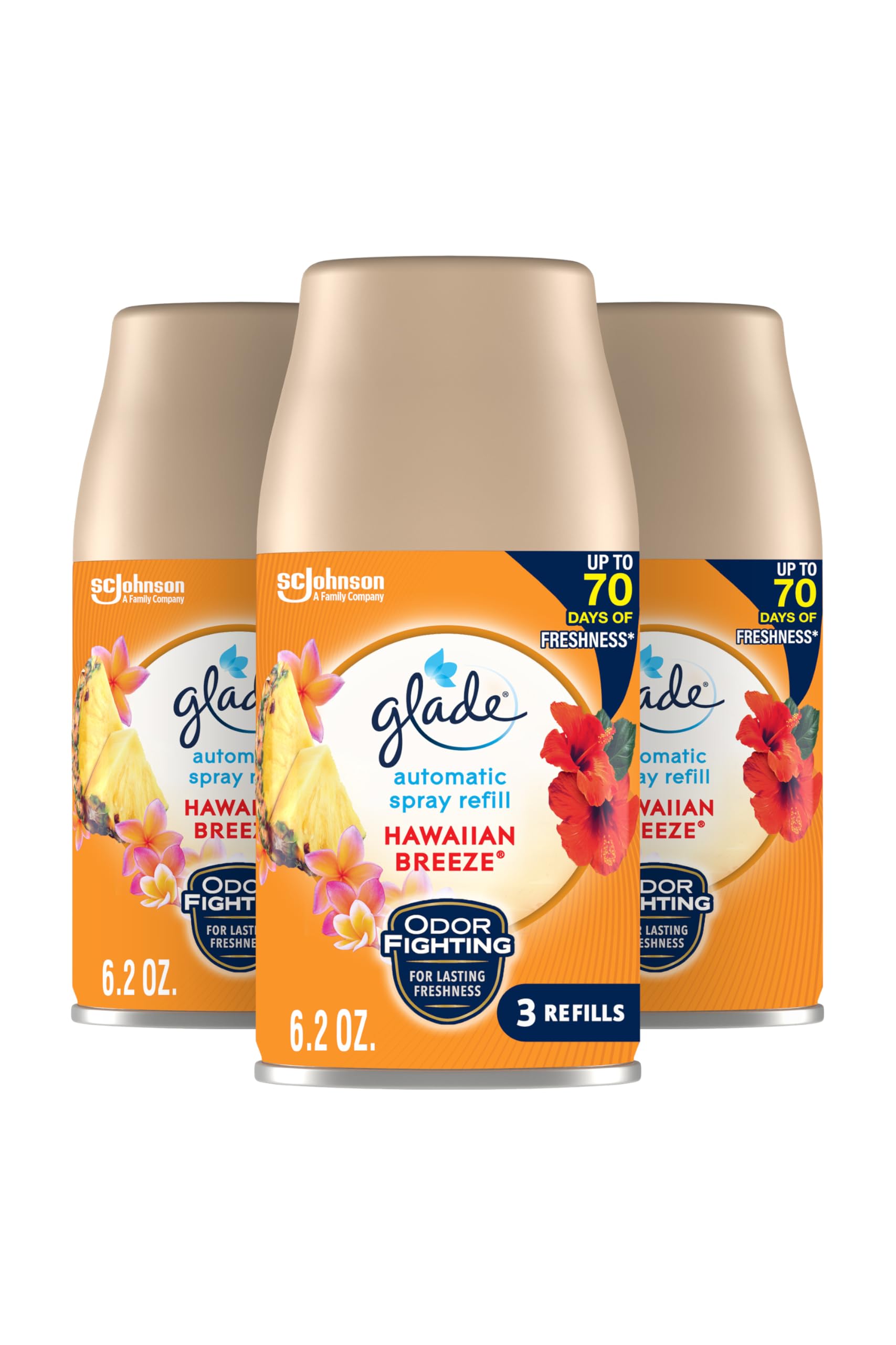 Glade Hawaiian Breeze refill bottle delivers tropical aroma for living rooms