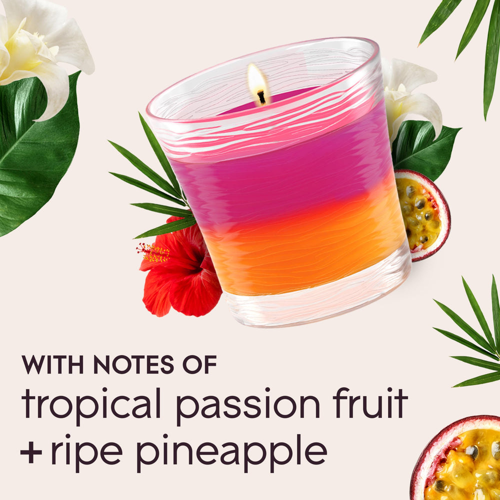 Glade label detail highlighting essential oils note.