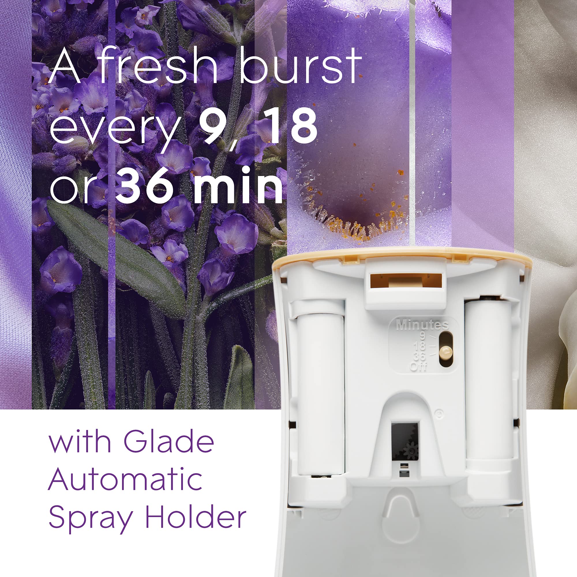 Glade Lavender Vanilla refill open pack showing easy-to-load design