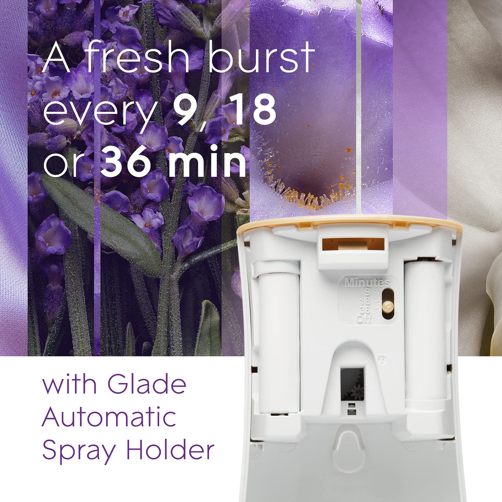 Glade Lavender Vanilla refill open pack showing easy-to-load design