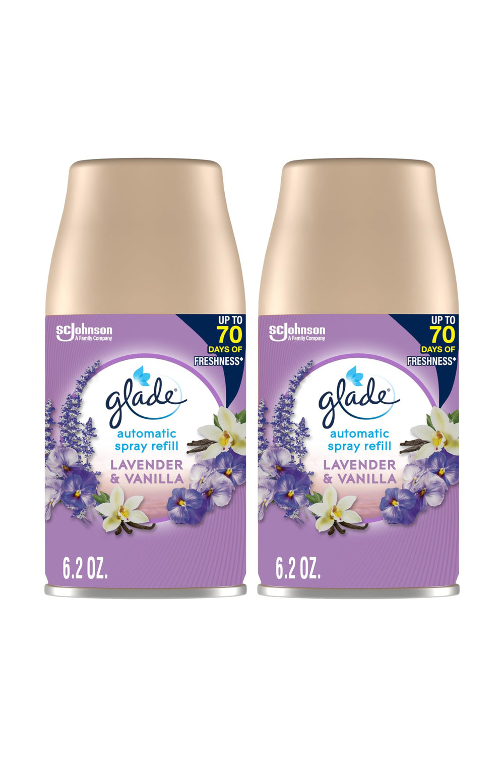 Glade Lavender Vanilla refill pack for automatic spray in home and bathroom