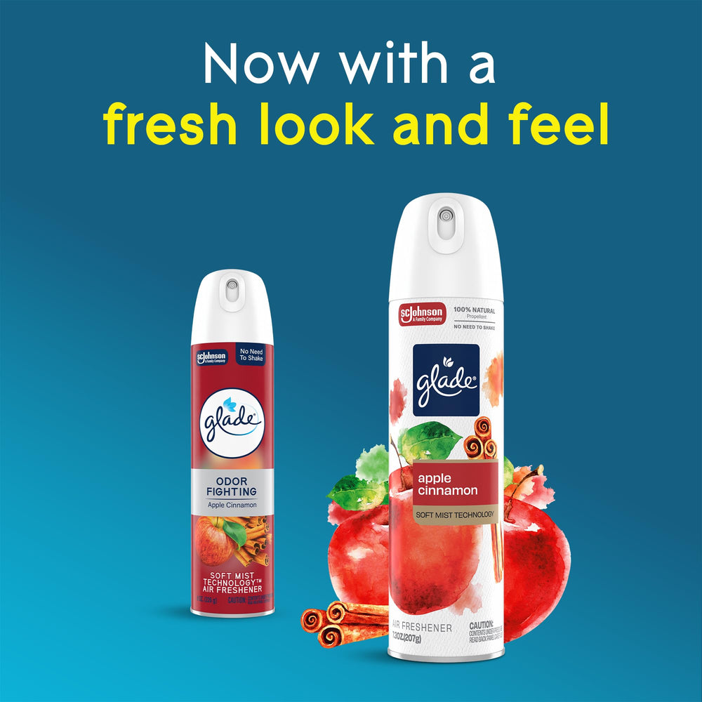 Glade odor-fighting freshness image emphasizes long-lasting fragrance.