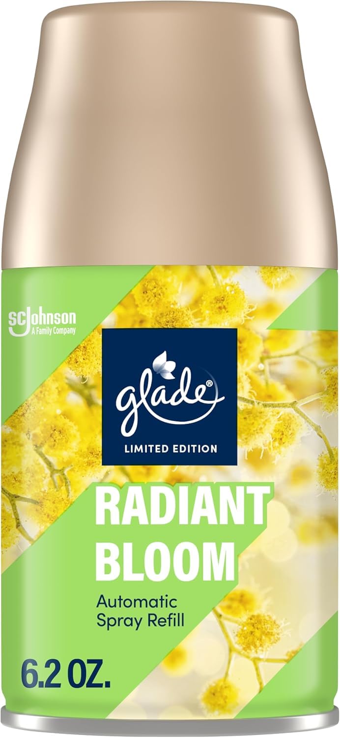 Glade Radiant Bloom packaging and label highlights springlike freshness
