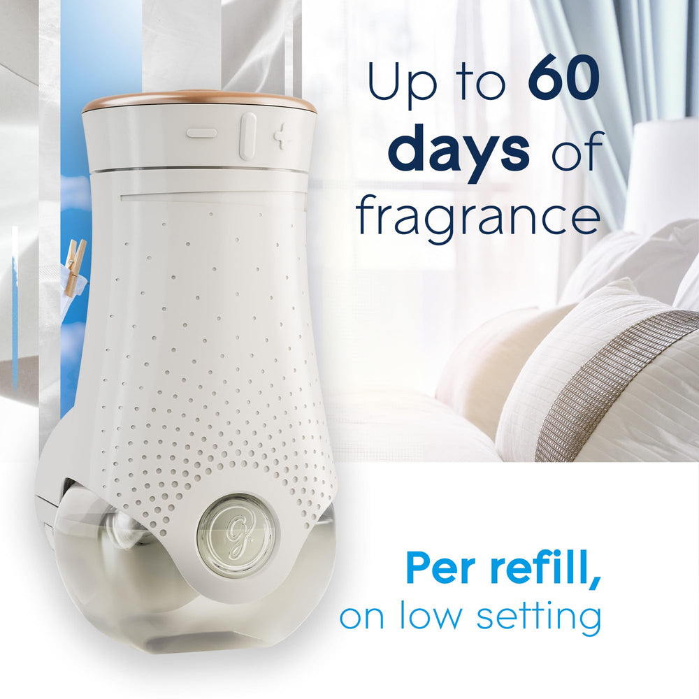 Glade PlugIns Clean Linen room ambiance with steady scent diffusion.
