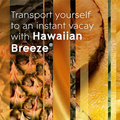 Close-up of hibiscus and peach nectar notes in Glade Hawaiian Breeze fragrance.