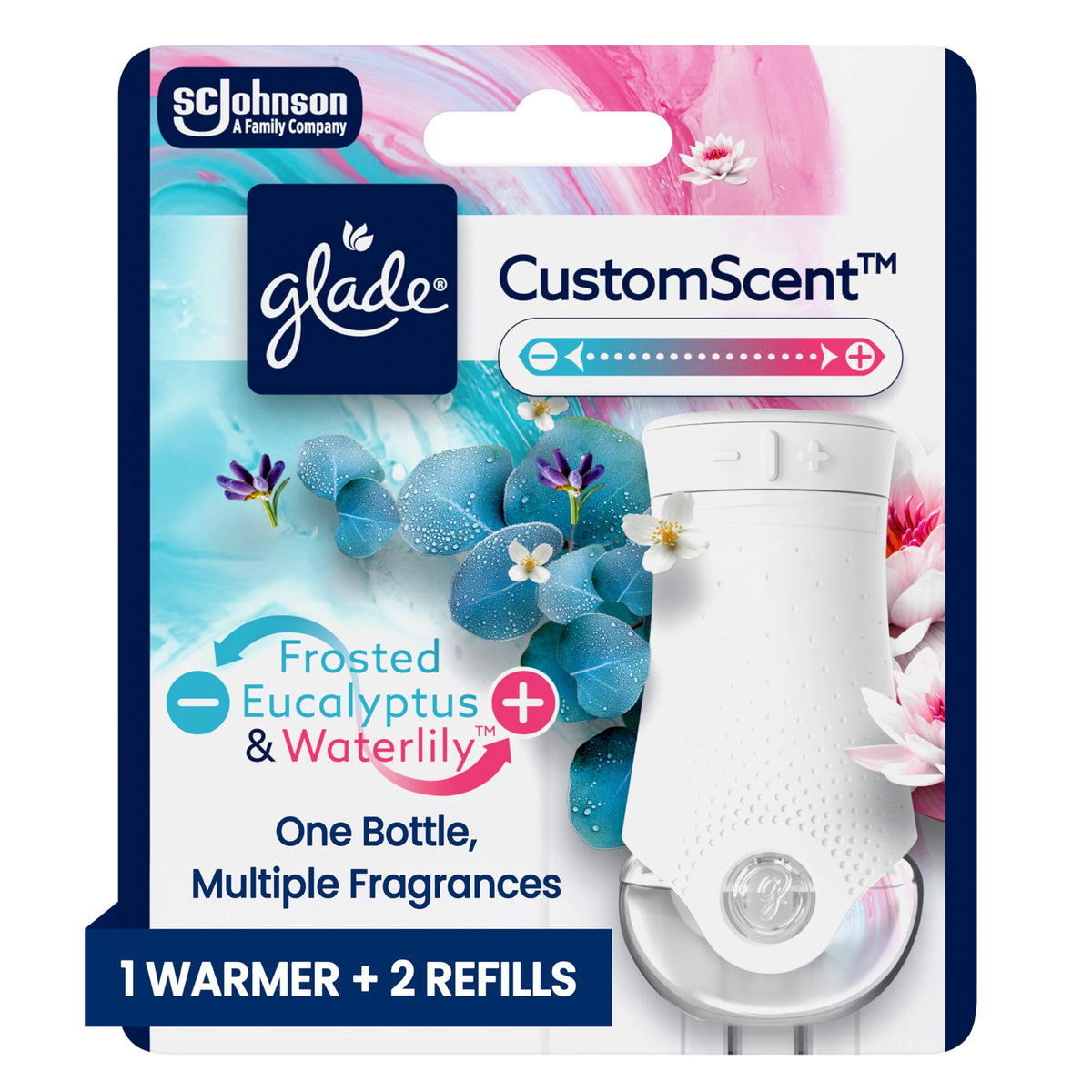 Glade PlugIns MaxControl device front view with adjustable scent strength