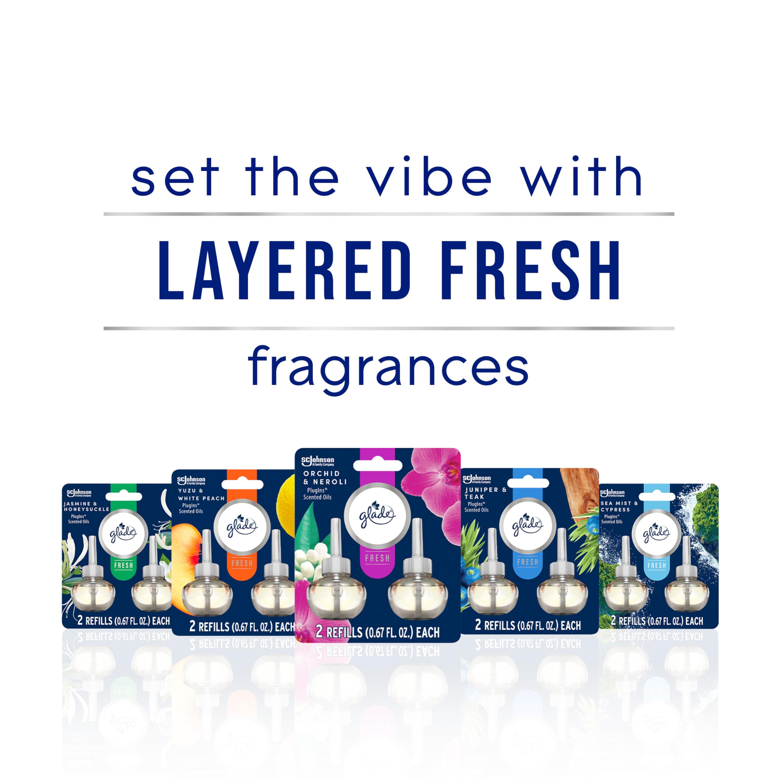 Sea Mist & Cypress refill resting on shelf ready to refresh any room.