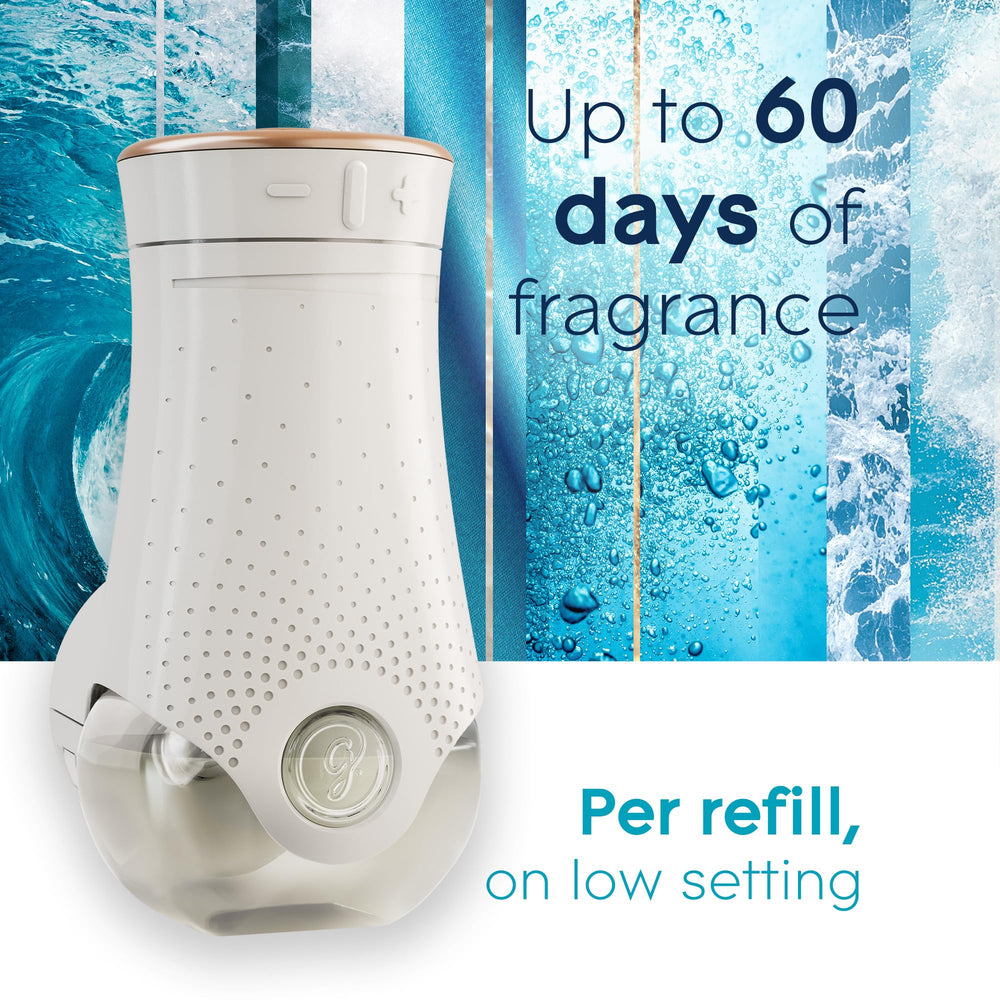 Glade Aqua Waves jasmine note adds elegance to bedrooms and bathrooms.