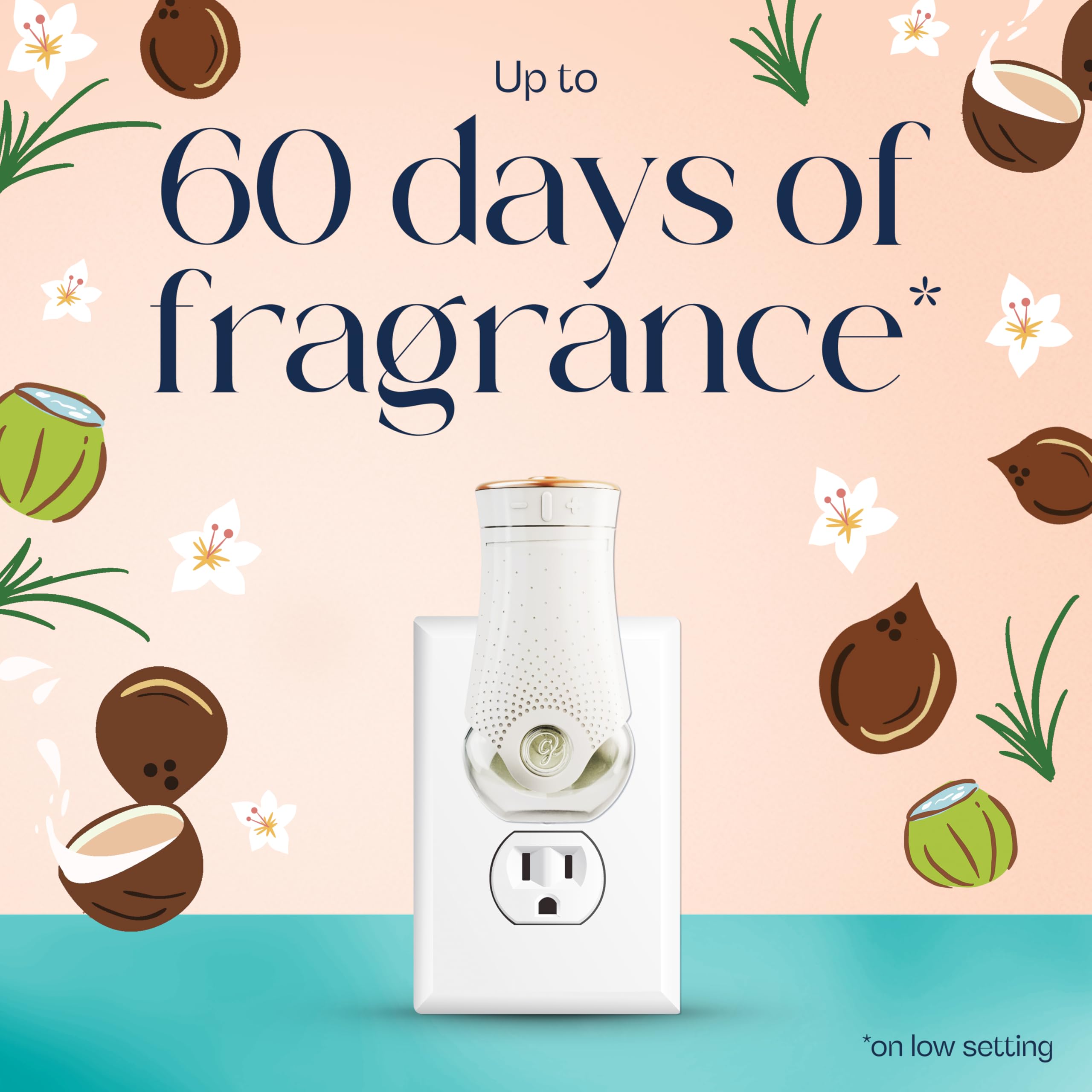 Glade PlugIns Coconut Water & Beach Grass bottle refills for easy room refresh.