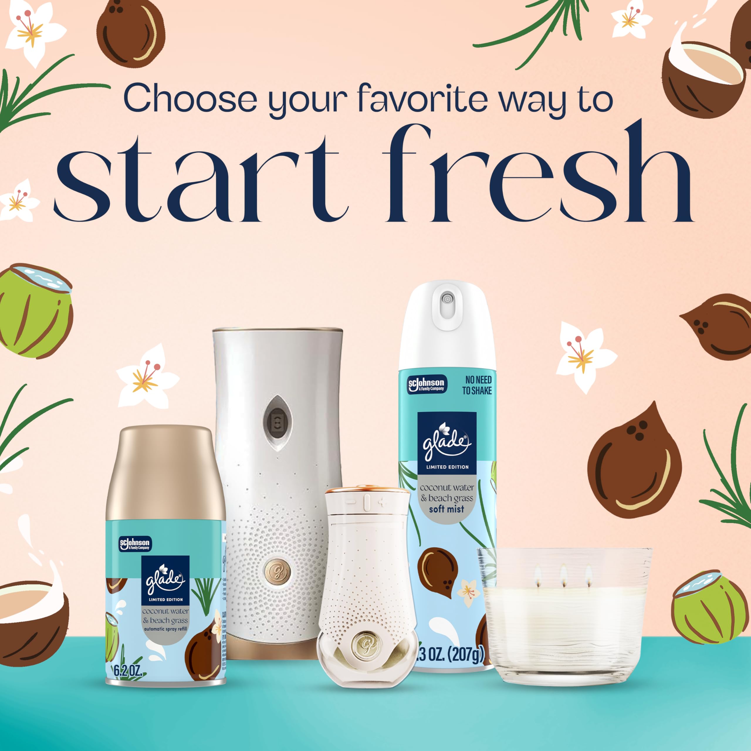 Glade PlugIns Coconut Water & Beach Grass kitchen use to reduce odors.