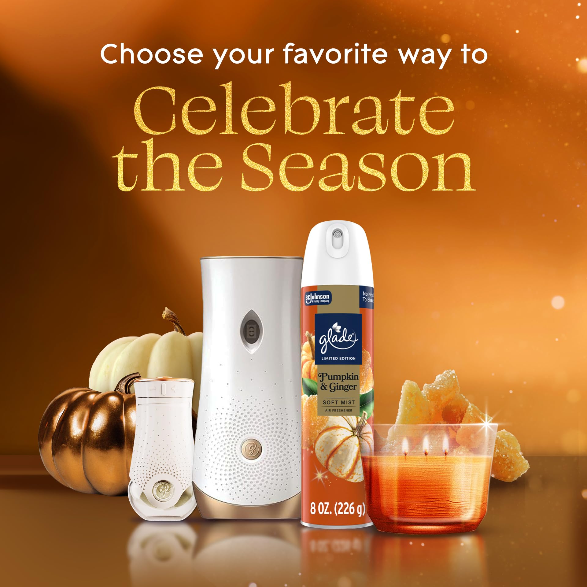 Glade PlugIns Pumpkin Ginger 5-count delivers consistent seasonal fragrance.