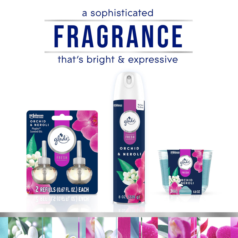 Fresh Collection label on Glade PlugIns Orchid & Neroli refills