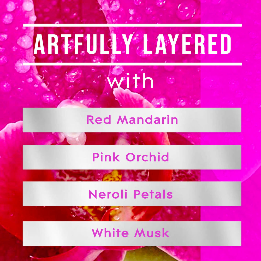 Refill in a Glade PlugIns warmer releasing Orchid & Neroli scent in a living room