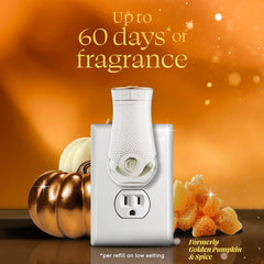 Glade PlugIns Pumpkin Ginger notes create cozy autumn ambience in any room.