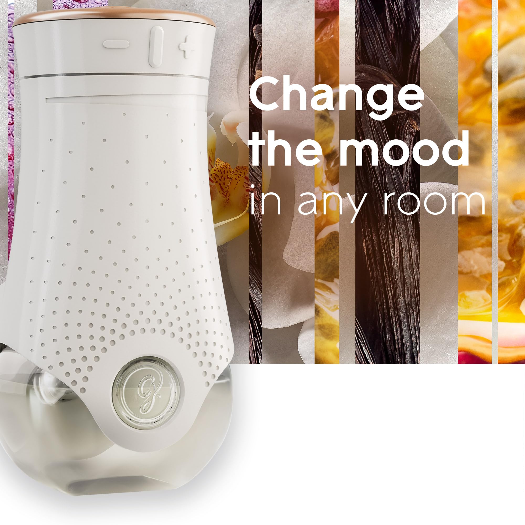 Glade PlugIns plug-in unit creates mood with long-lasting fragrance in any room.