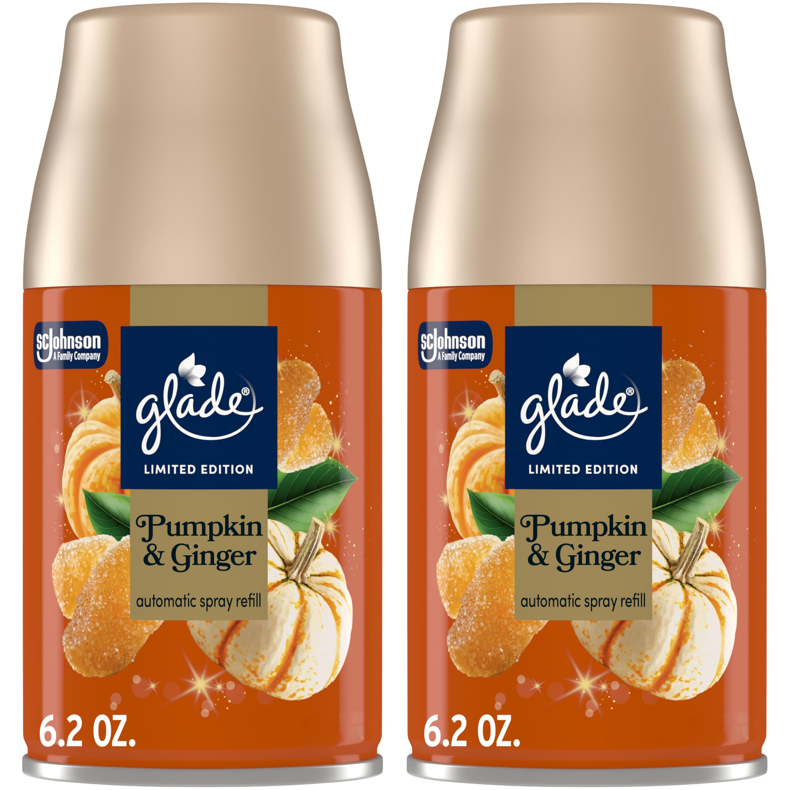 Glade Pumpkin Ginger refill bottle for continuous cozy fragrance.
