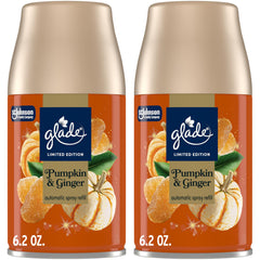 Glade Pumpkin Ginger refill bottle for continuous cozy fragrance.