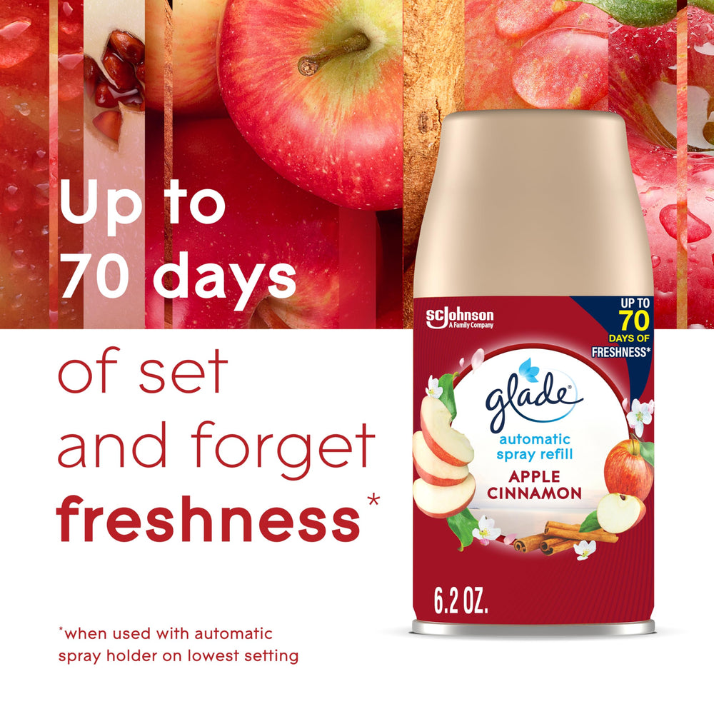 Glade Apple Cinnamon scent diffusion creates a cozy living room ambiance.