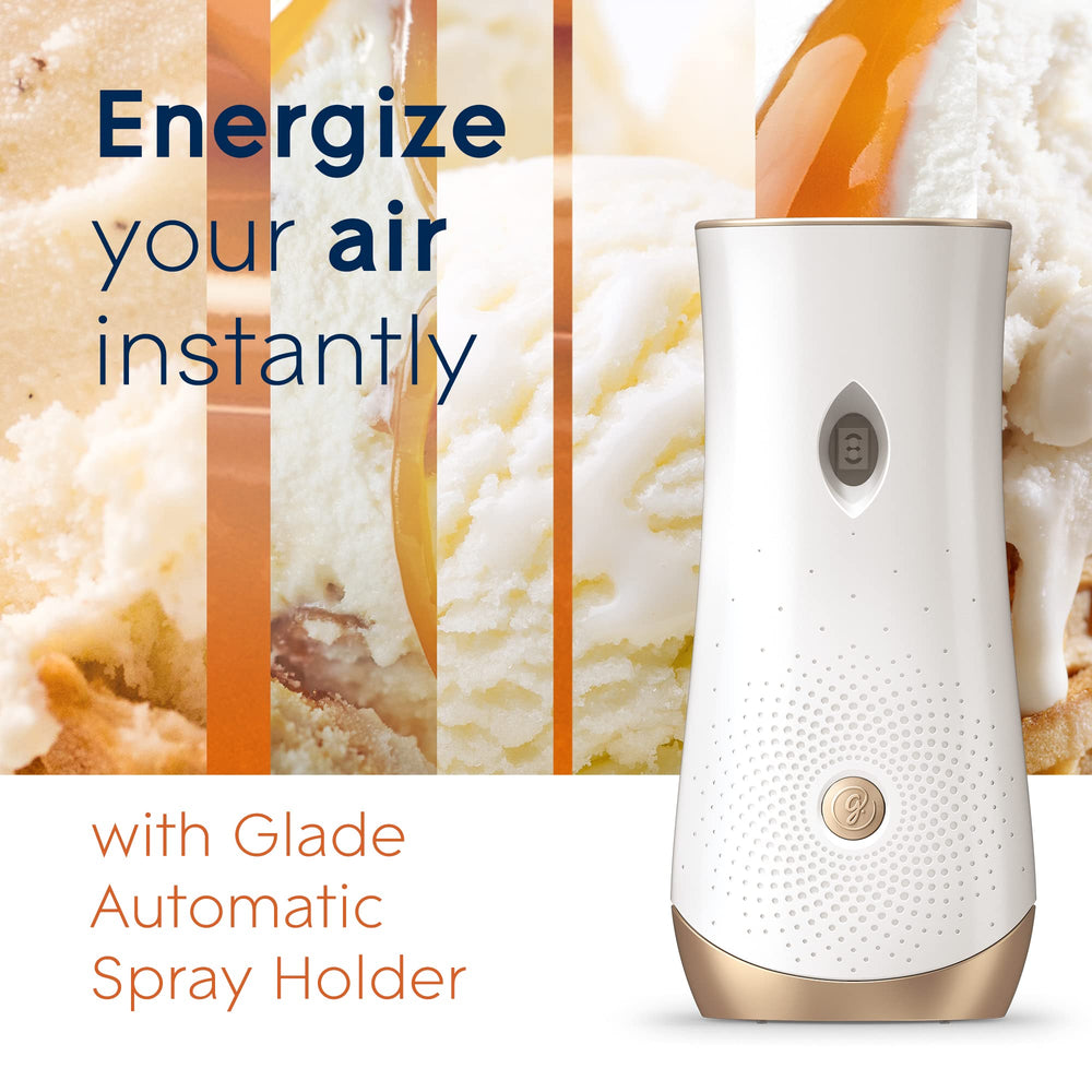 Glade Vanilla Caramel Twist bathroom application for quick refresh