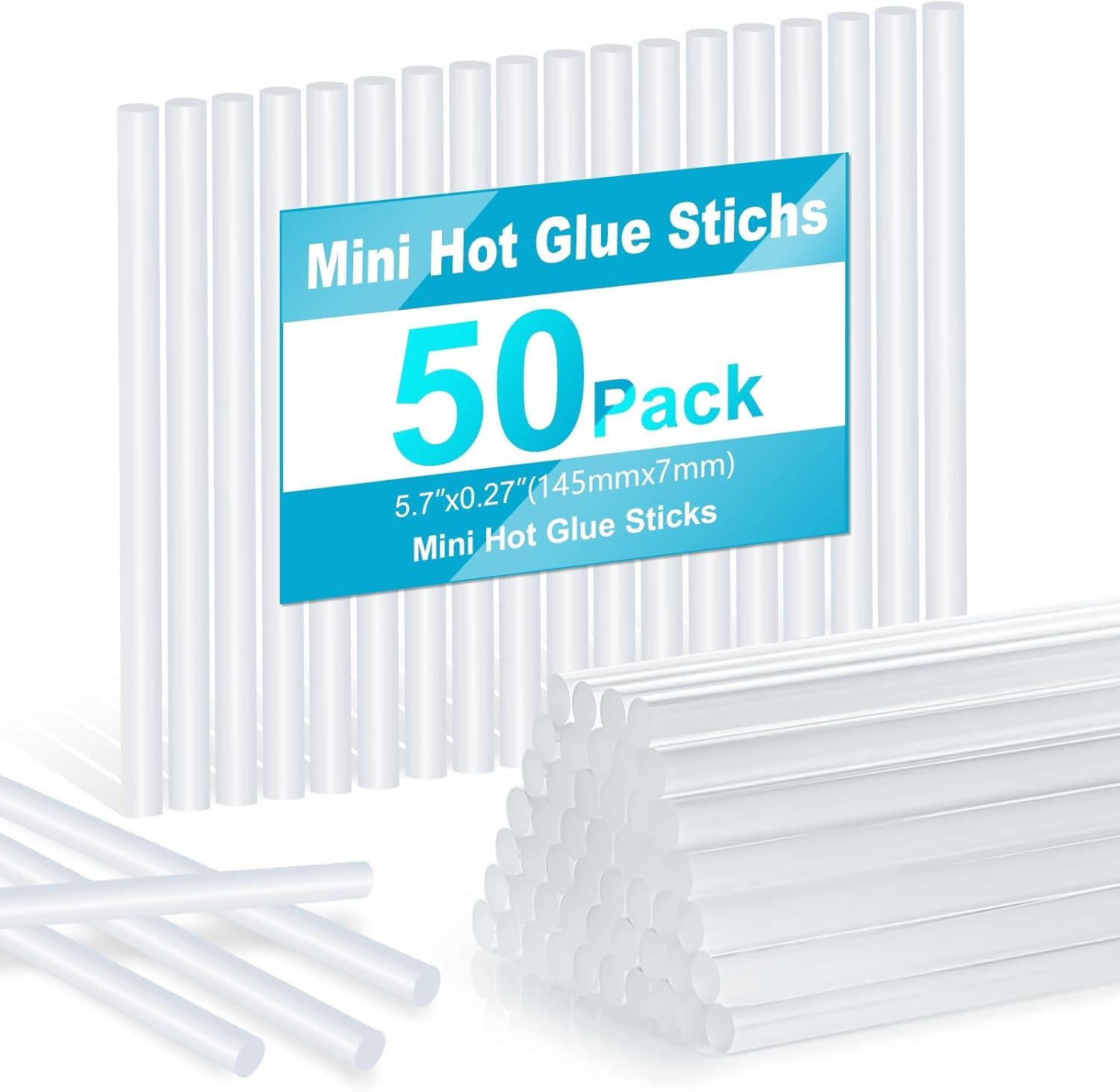 Glamgen mini glue sticks 50-pack for fast craft bonding.