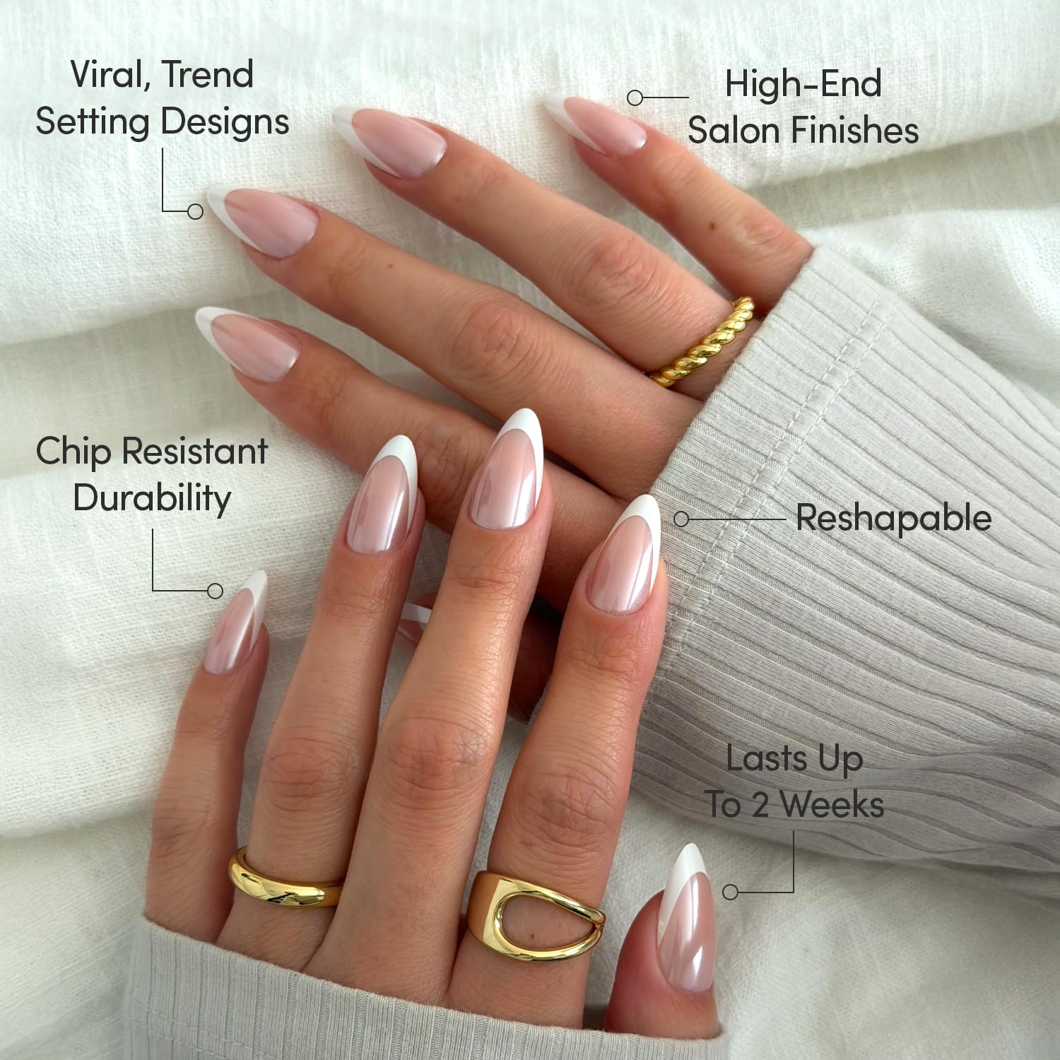 Glamnetic 30 nails in 15 sizes ensure a custom, comfortable fit.