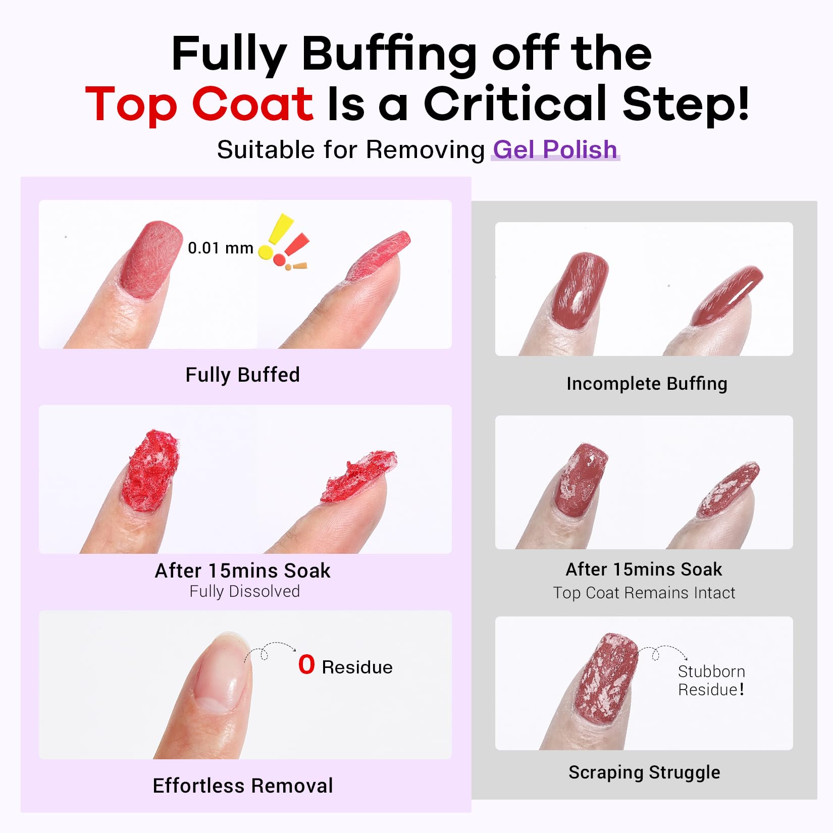 Glamonade quick removal visualization for gel and glitter polish