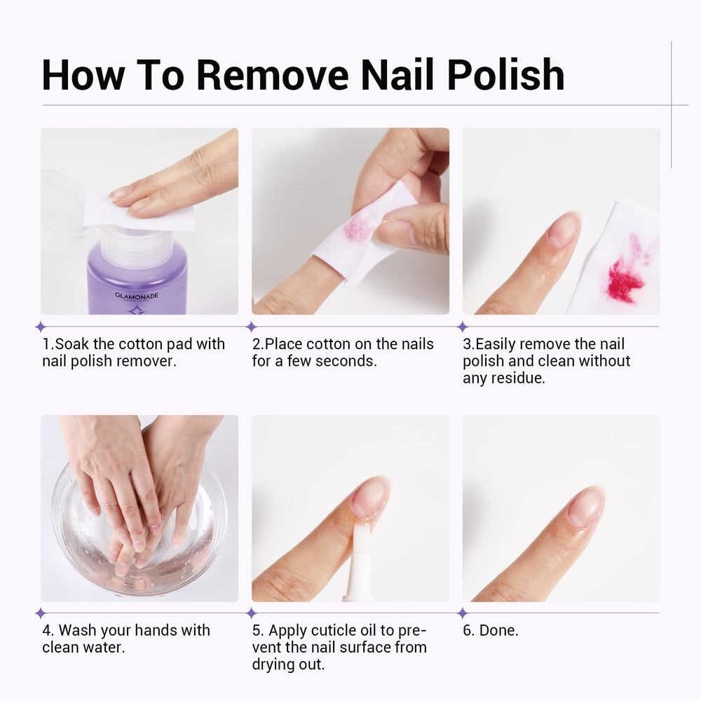 Glamonade grape-scented polish remover provides a pleasant experience.