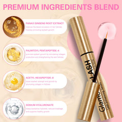 Glamosoar Lash Serum application brush shown for smooth, precise nightly application.