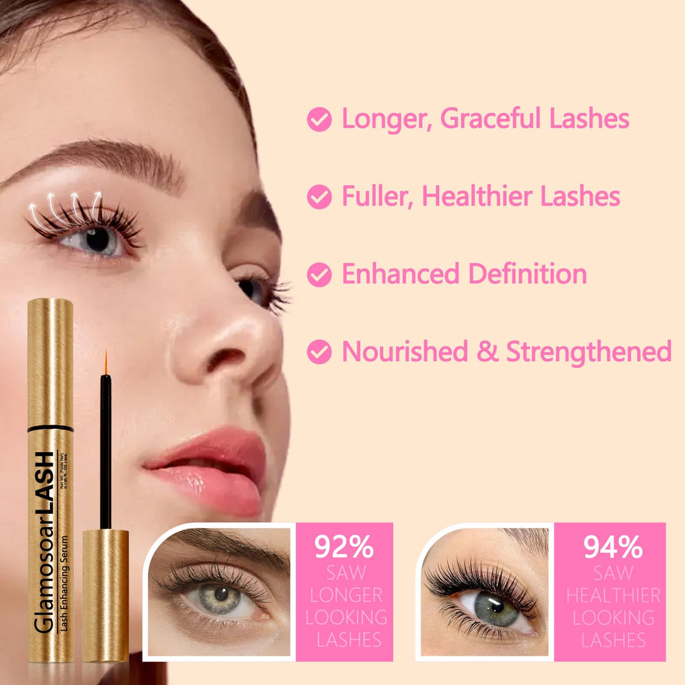Glamosoar Lash Serum precision tip guiding targeted lash treatment.