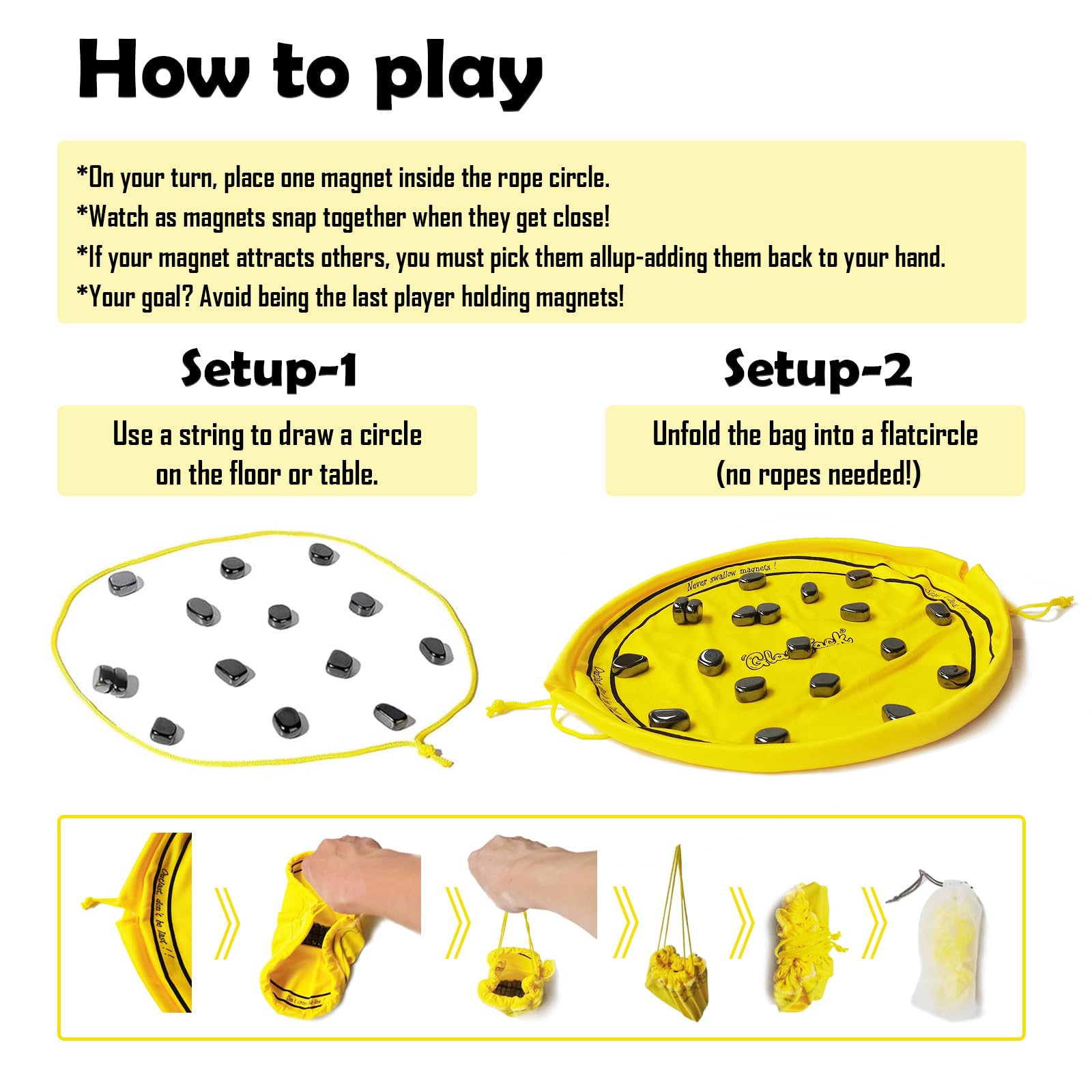 GlamTack 2-in-1 mat with rope enables portable play.