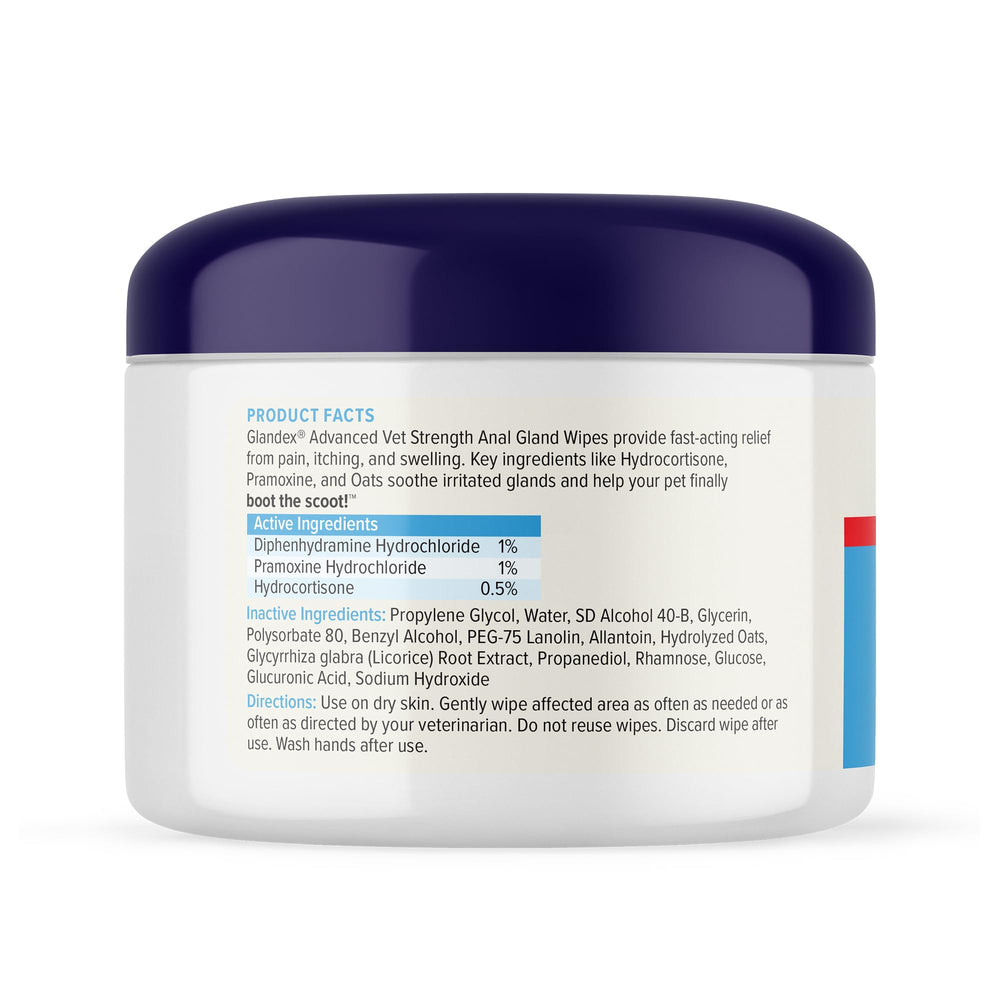 Close-up of medicated wipe for gentle anal gland irritation relief.