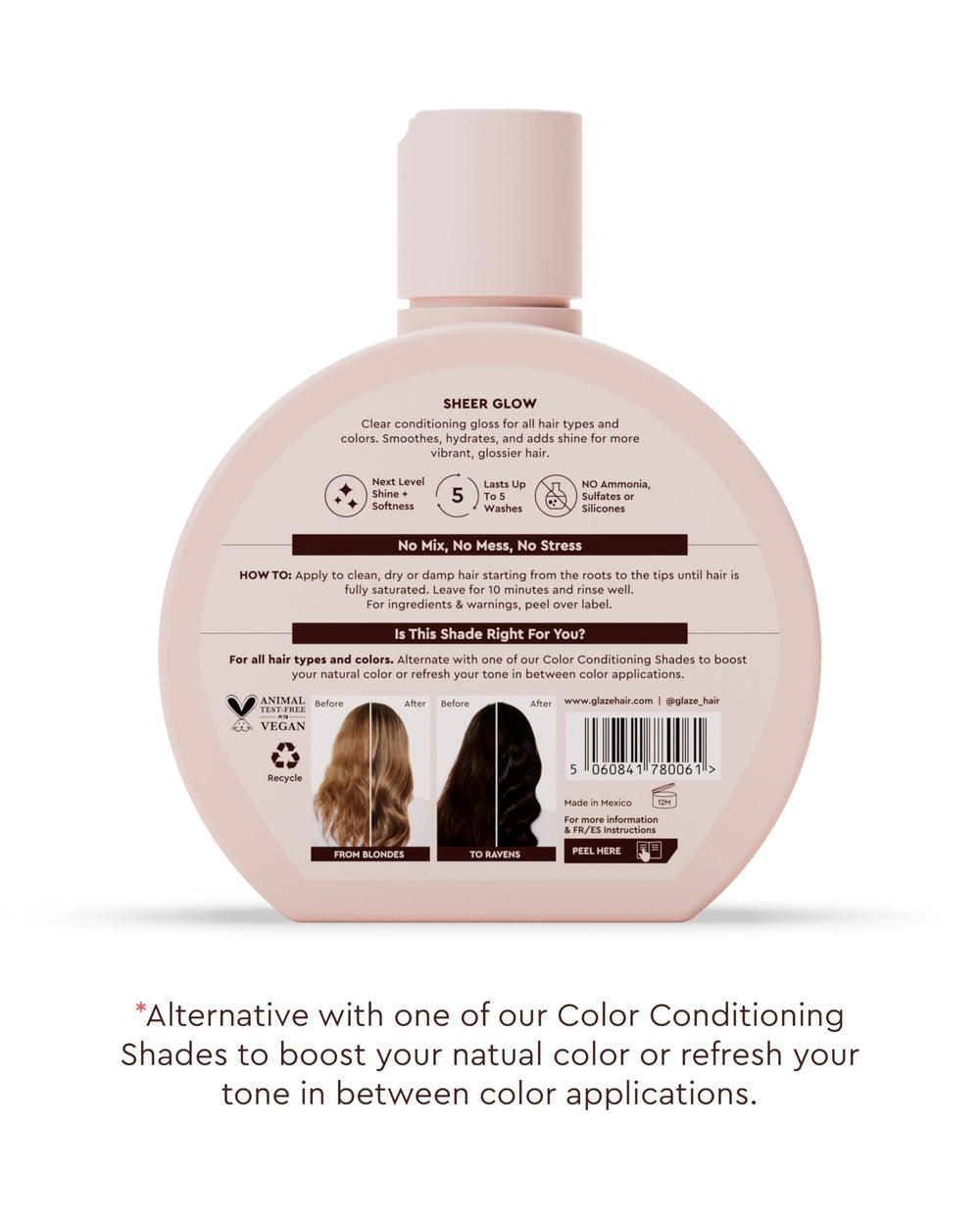 Glaze Supergloss vegan and cruelty-free formula supports ethical hair care.