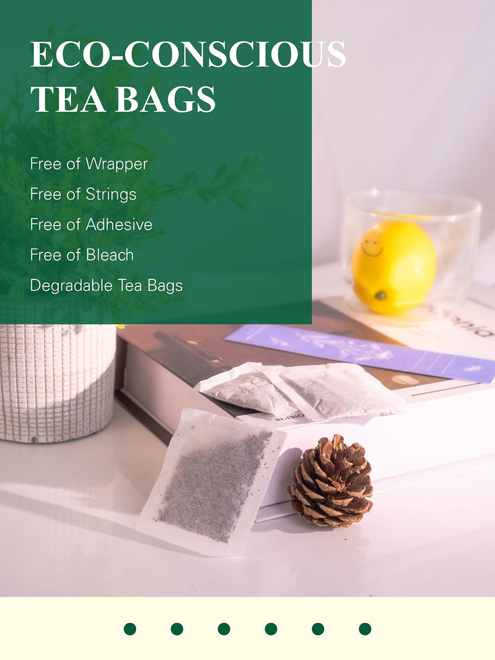 GLDNT Green Tea Bags shown for a daily ritual setup.