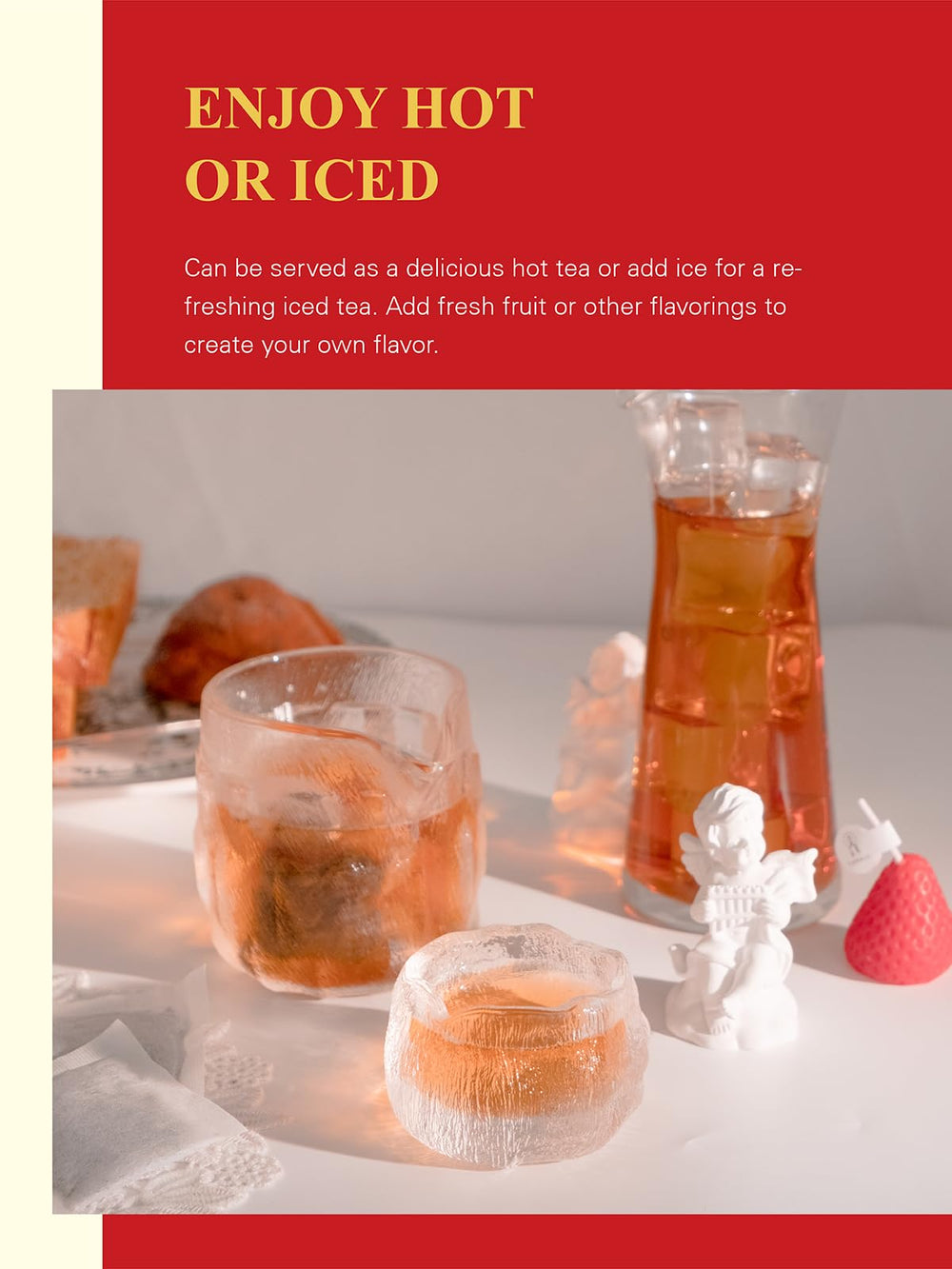 GLDNT iced tea pour into a glass for refreshment