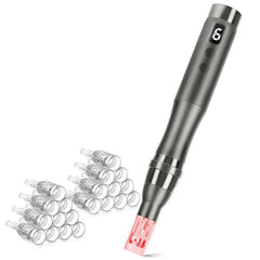 Glemme microneedle derma roller pen front view for at-home skincare sessions
