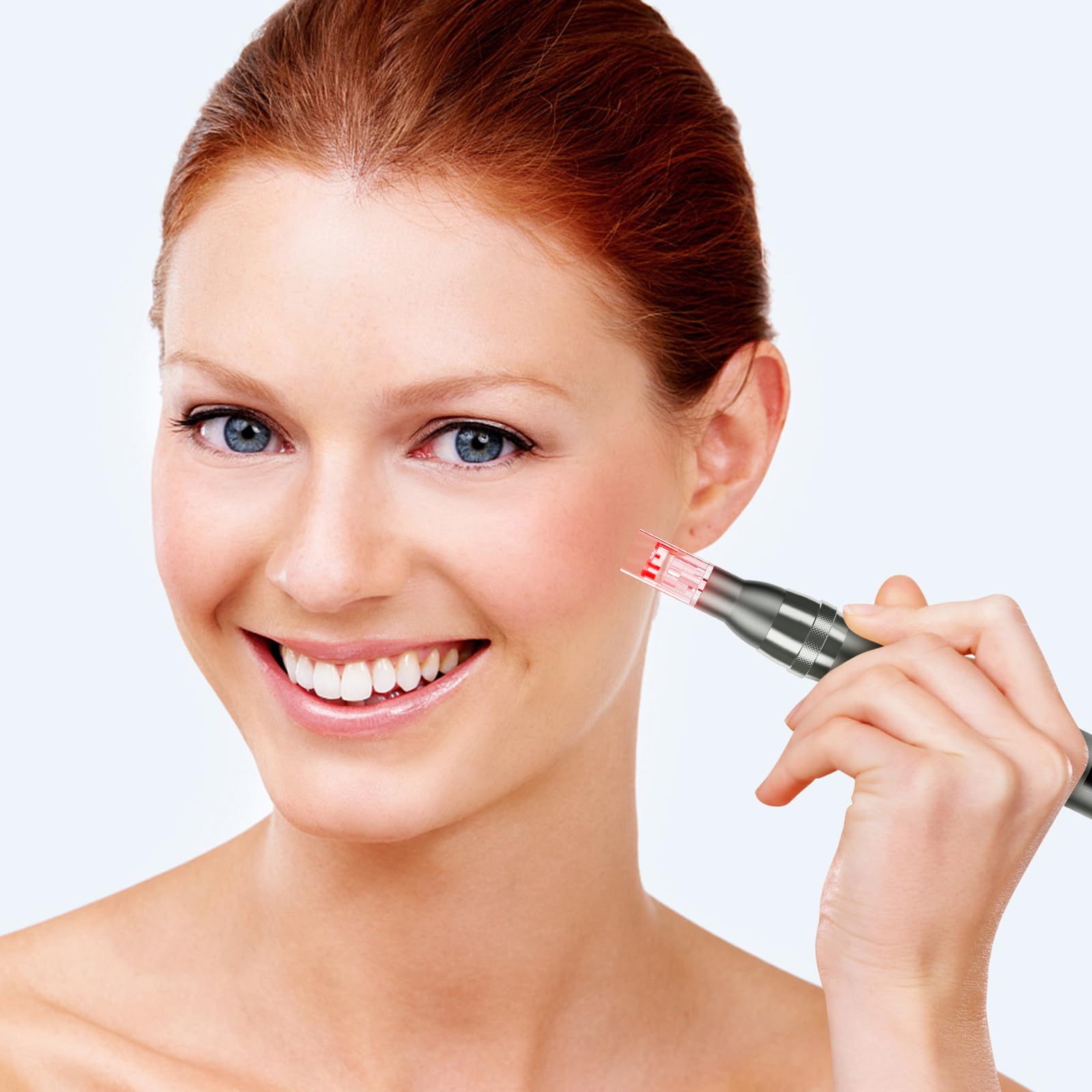 Glemme microneedle derma roller pen in home use, compact and travel-friendly