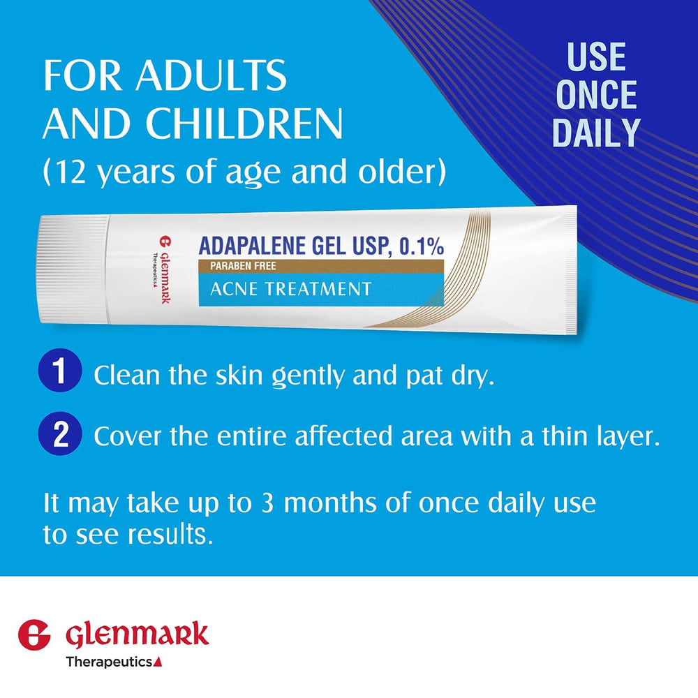 Glenmark Adapalene Gel texture shown in close-up for usage